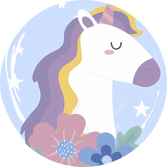 Dywan winylowy zwierzęta jednorożec z jasnymi włosami - TenStickers
