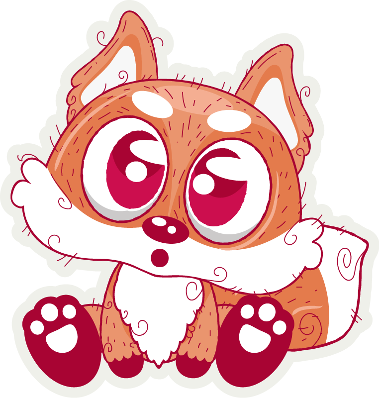 Dywan winylowy zwierzęta uroczy lisek anime - TenStickers