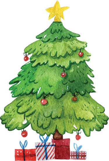 Dywan winylowy boże narodzenie choinka z prezentami - TenStickers