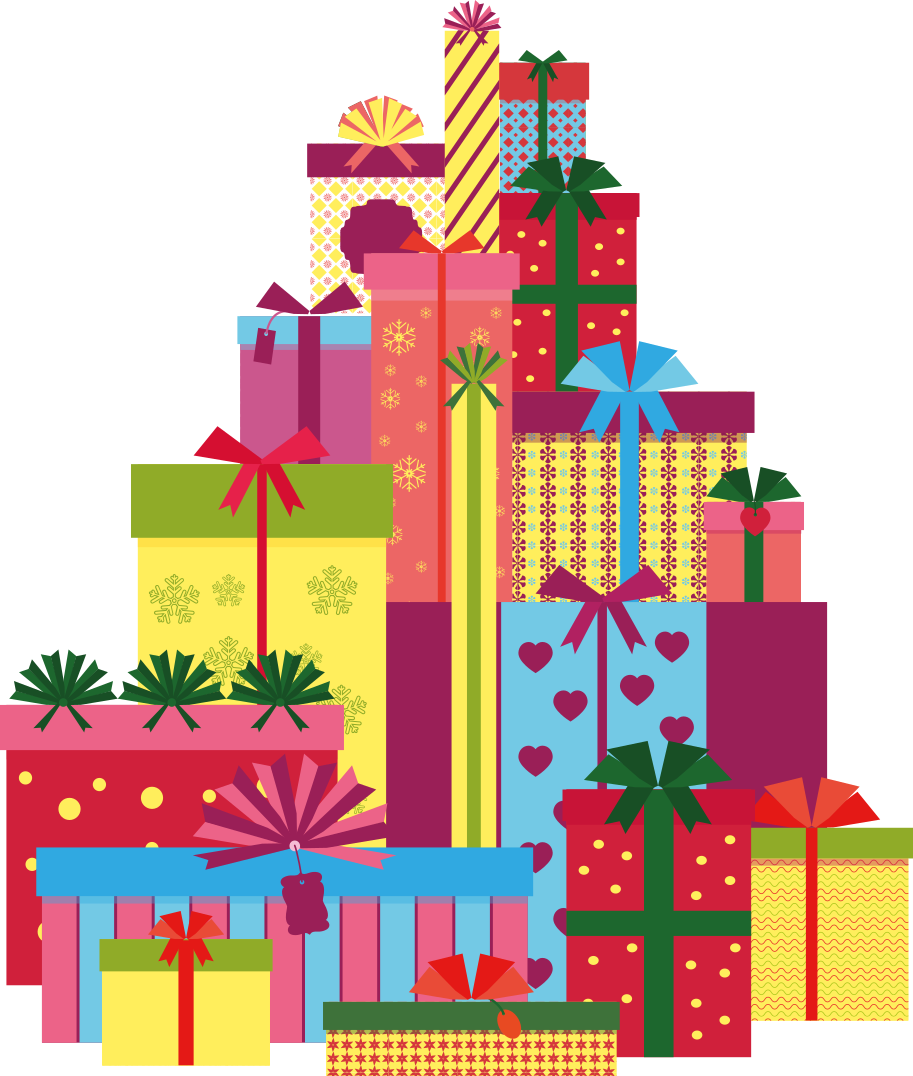 Dywan winylowy boże narodzenie duża sterta prezentów - TenStickers