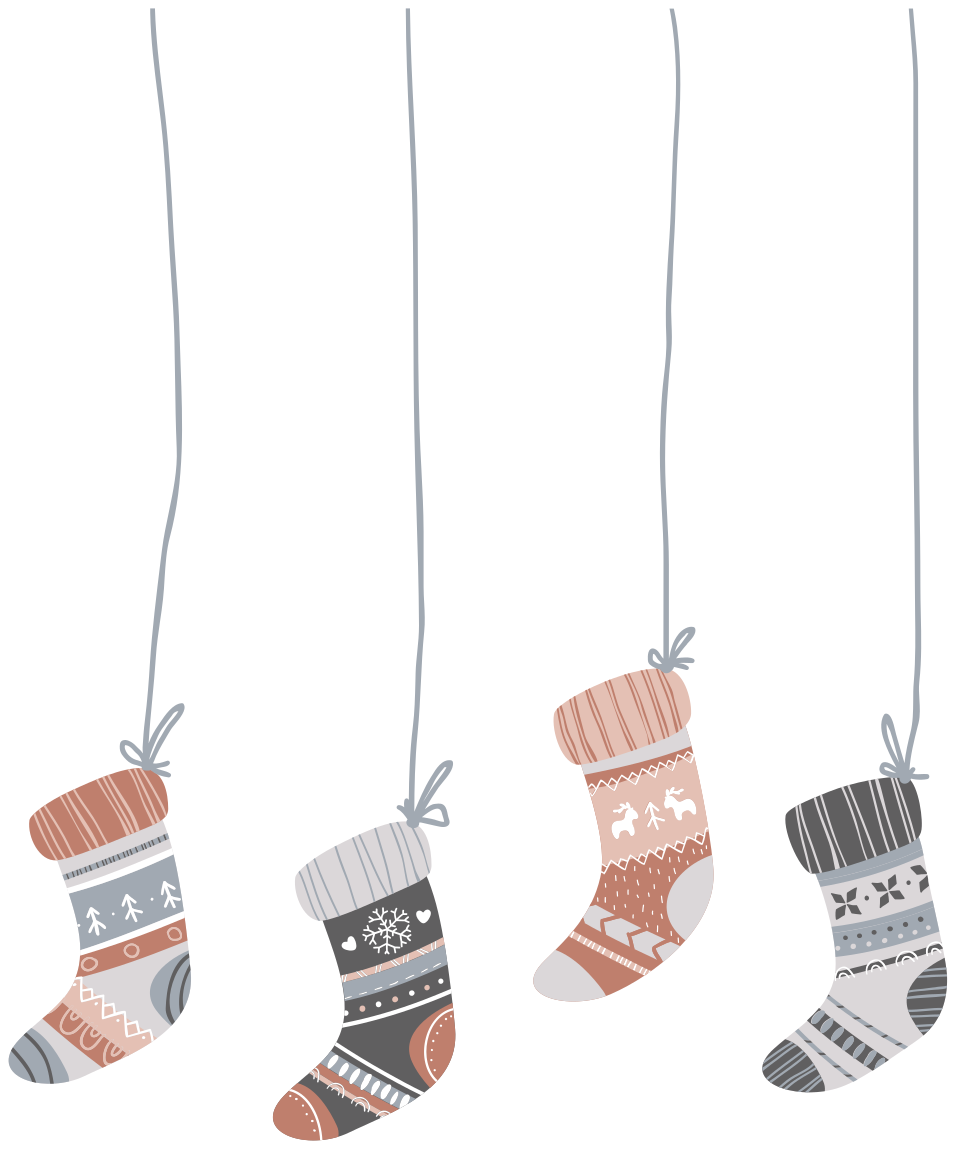 Dywan winylowy boże narodzenie skarpety Świąteczne - TenStickers