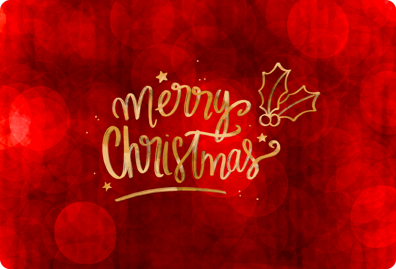 Dywan winylowy boże narodzenie wesołych Świąt w czerwieni - TenStickers