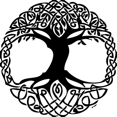 Dywan winylowy w kwiaty i rośliny drzewo czarne celta - TenStickers