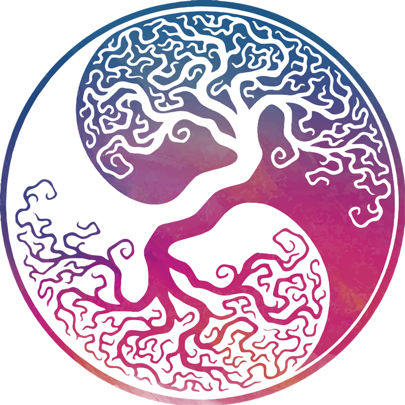 Dywan winylowy w kwiaty i rośliny drzewo życia yin yang - TenStickers