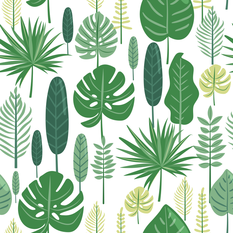 Dywan winylowy w kwiaty i rośliny monstera - TenStickers