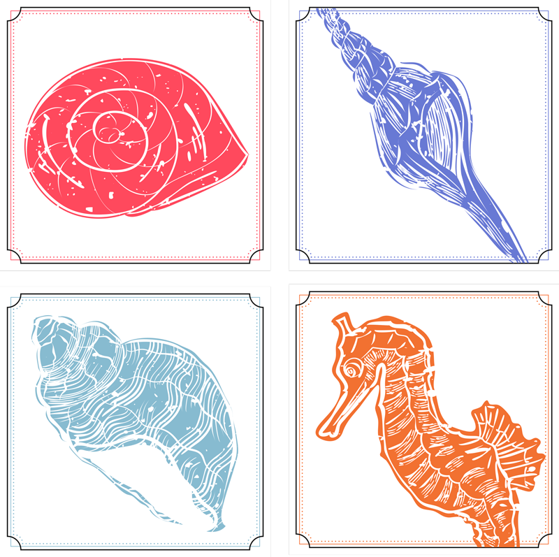 Dywan winylowy w kwiaty i rośliny z motywami morskimi - TenStickers