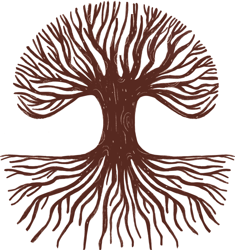 Dywan winylowy kwiaty i rośliny drzewo Życia z długimi korzeniami - TenStickers