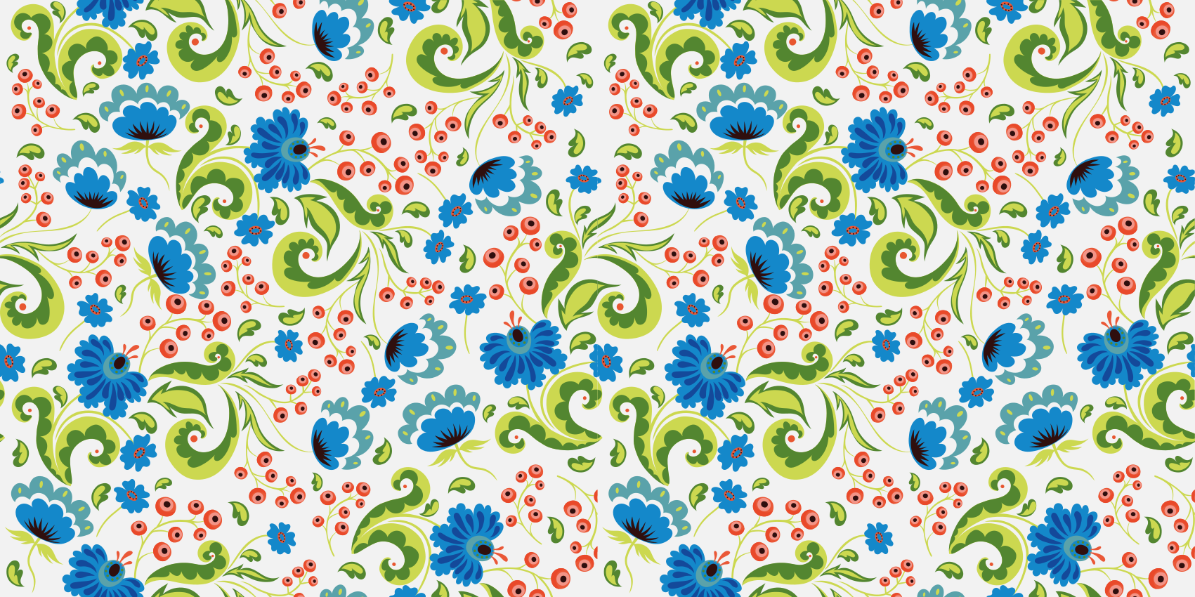 Dywan winylowy w kwiaty i rośliny w zielono-niebieskie kwiaty - TenStickers