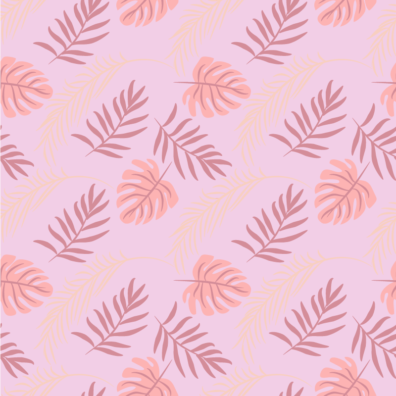 Dywan winylowy w kwiaty i rośliny różowe liście tropikalne - TenStickers