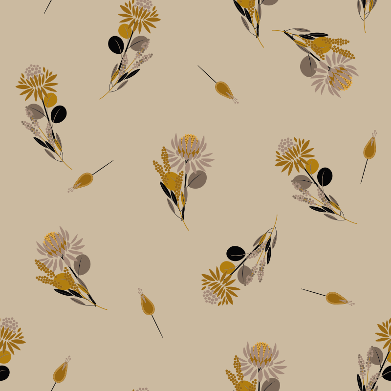 Dywan winylowy do jadalni kwiaty w stylu vintage - TenStickers