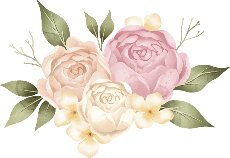 Dywan winylowy w kwiaty i rośliny peonia akwarelowa - TenStickers