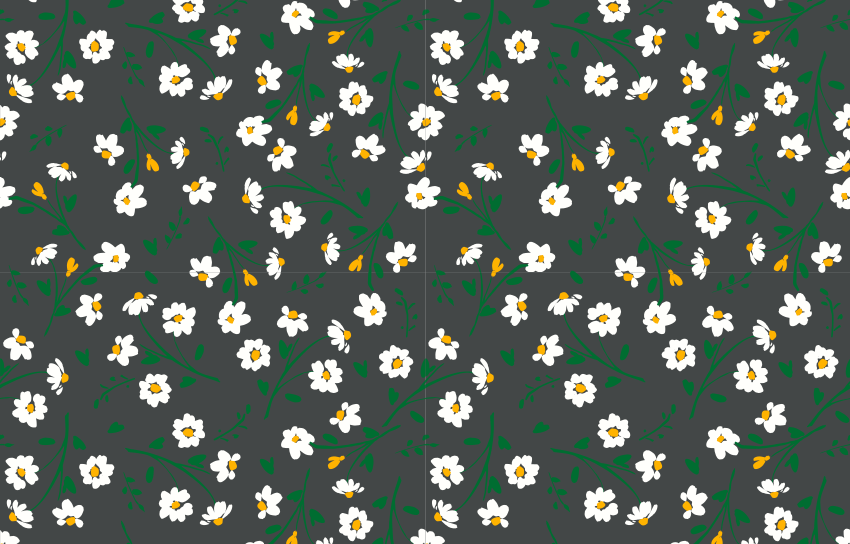 Dywan winylowy w kwiaty i rośliny w stokrotki na szarym tle - TenStickers