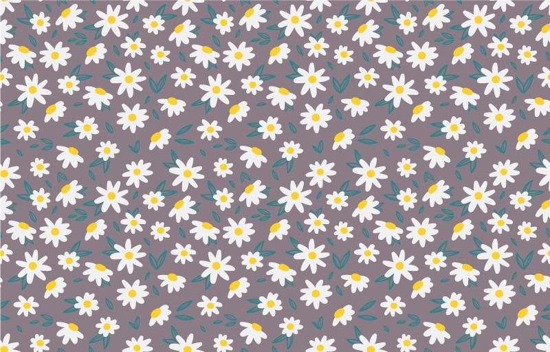 Dywan winylowy w kwiaty i rośliny w drobne stokrotki - TenStickers
