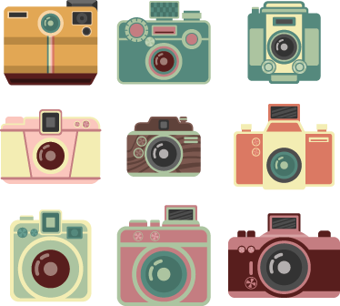 Dywan winylowy do jadalni z vintage aparatami - TenStickers