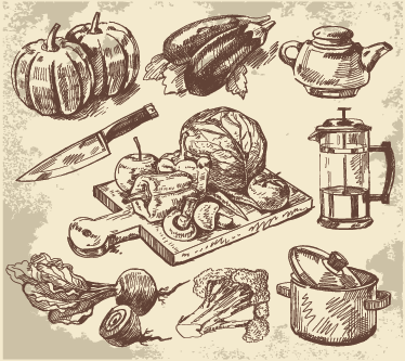 Dywan winylowy do kuchni z ilustracją vintage - TenStickers