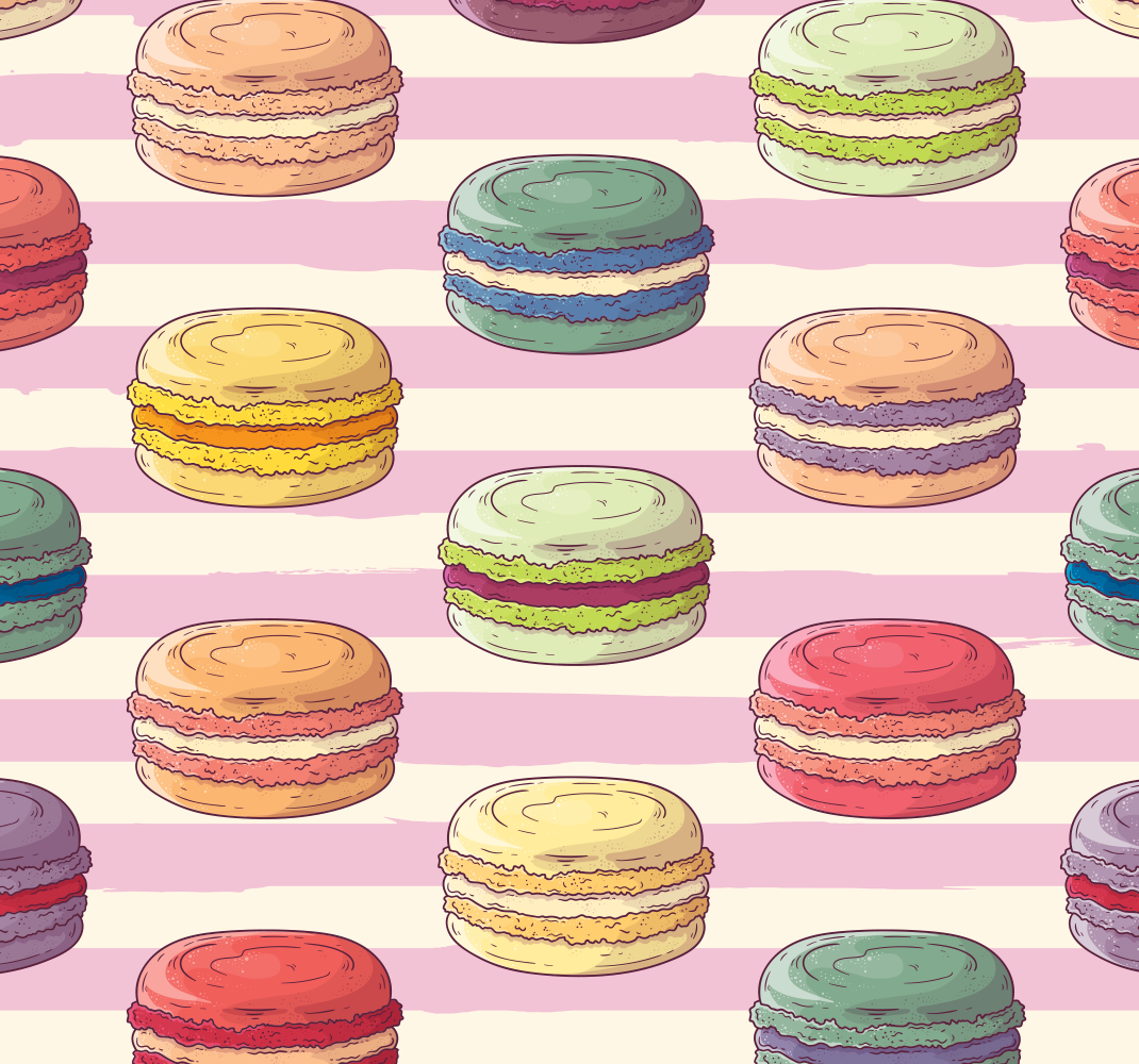 Dywan winylowy do kuchni w stylu retro makaroników - TenStickers