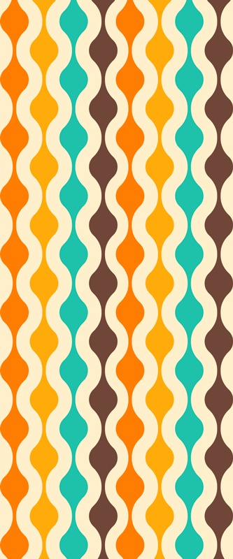 Dywan winylowy do kuchni w stylu retro geometrycznym - TenStickers