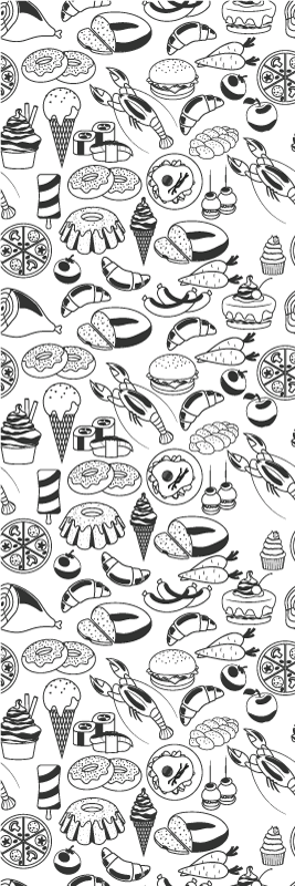 Dywan winylowy do kuchni wzór z jedzeniem - TenStickers