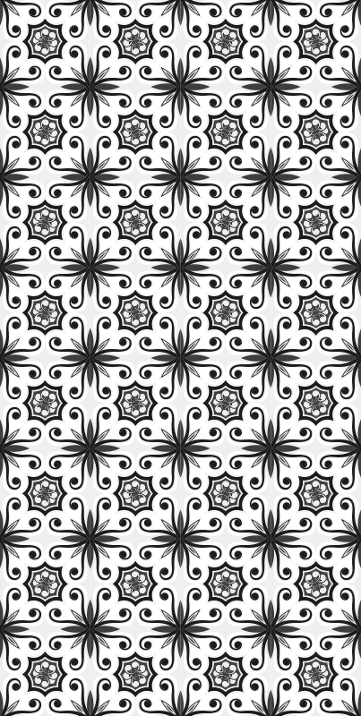 Dywan winylowy do kuchni w stylu vintage czarne płytki - TenStickers