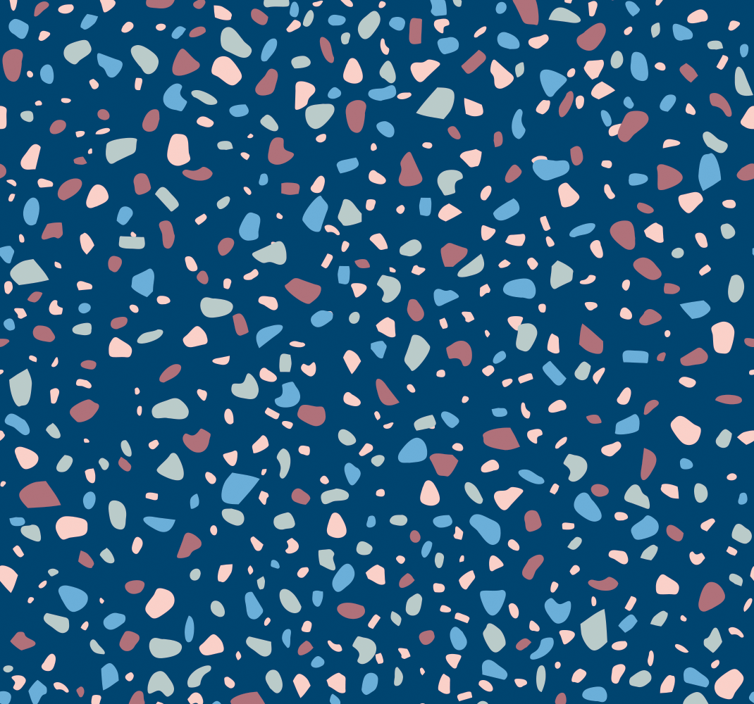 Dywan winylowy do kuchni w ciemnoniebieski terrazzo - TenStickers