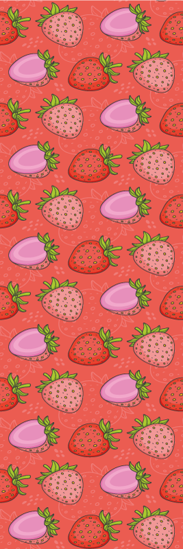 Dywan winylowy do kuchni truskawki w czerwieni i różu - TenStickers
