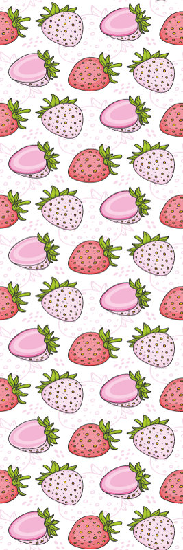 Dywan winylowy do kuchni truskawki w różu i czerwieni - TenStickers