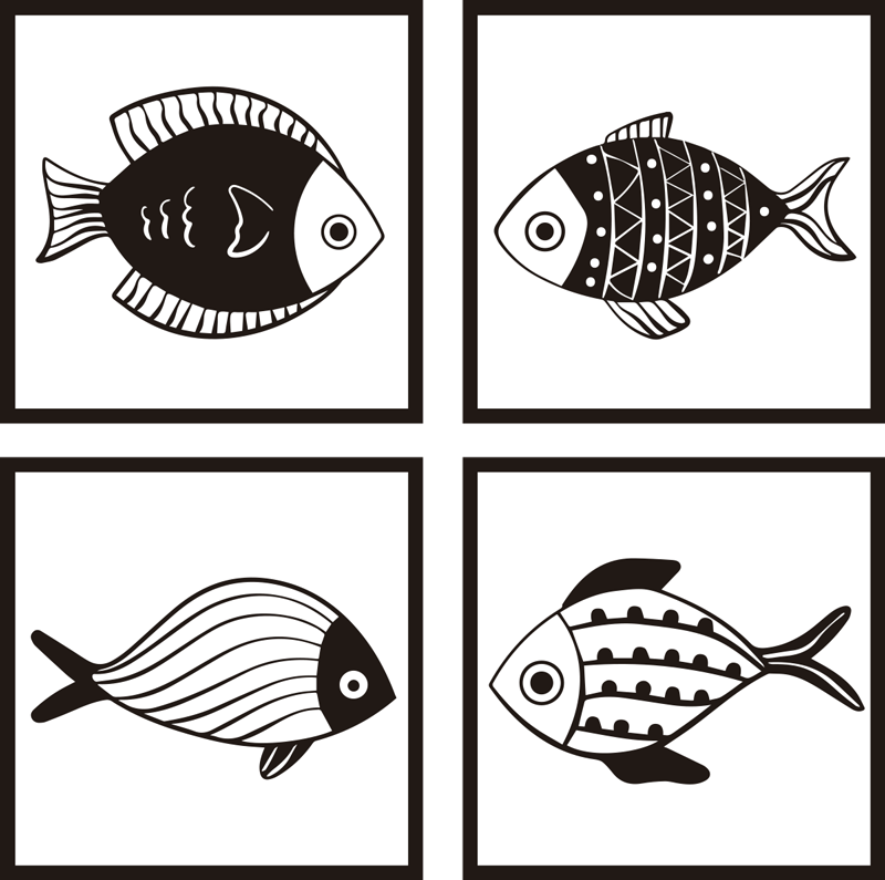 Dywan winylowy do łazienki z pięknym wzorem ryb - TenStickers
