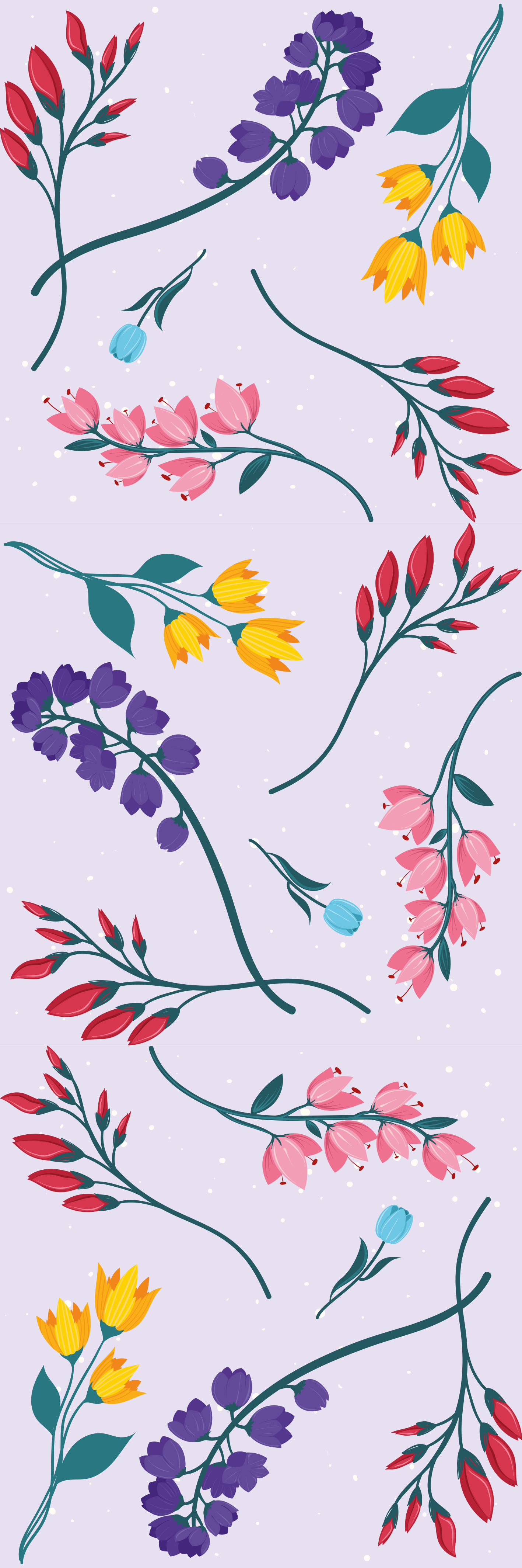 Dywan winylowy w kwiaty i rośliny minimalistyczny - TenStickers