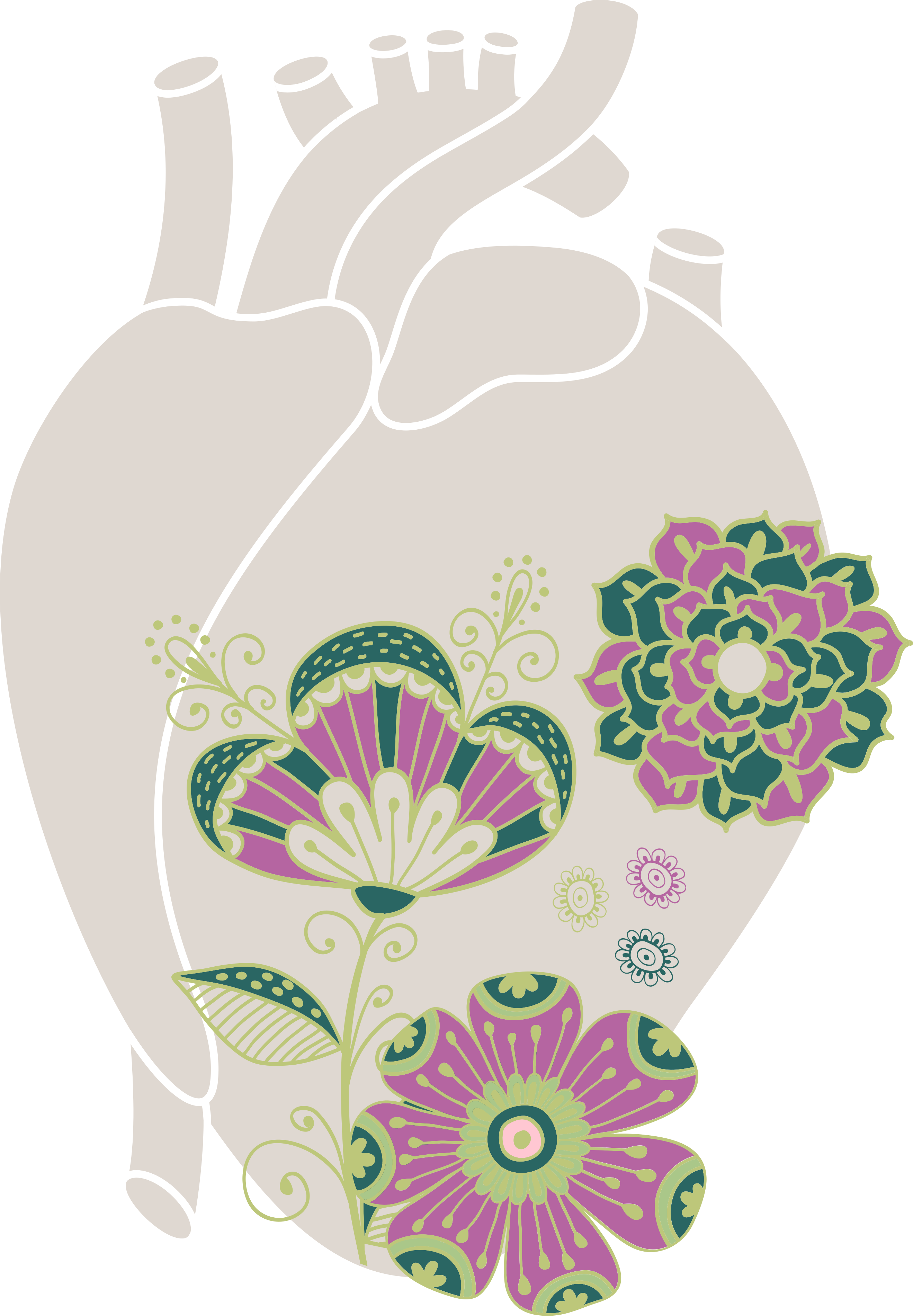 Dywan winylowy w kwiaty i rośliny z sercem anatomicznym - TenStickers