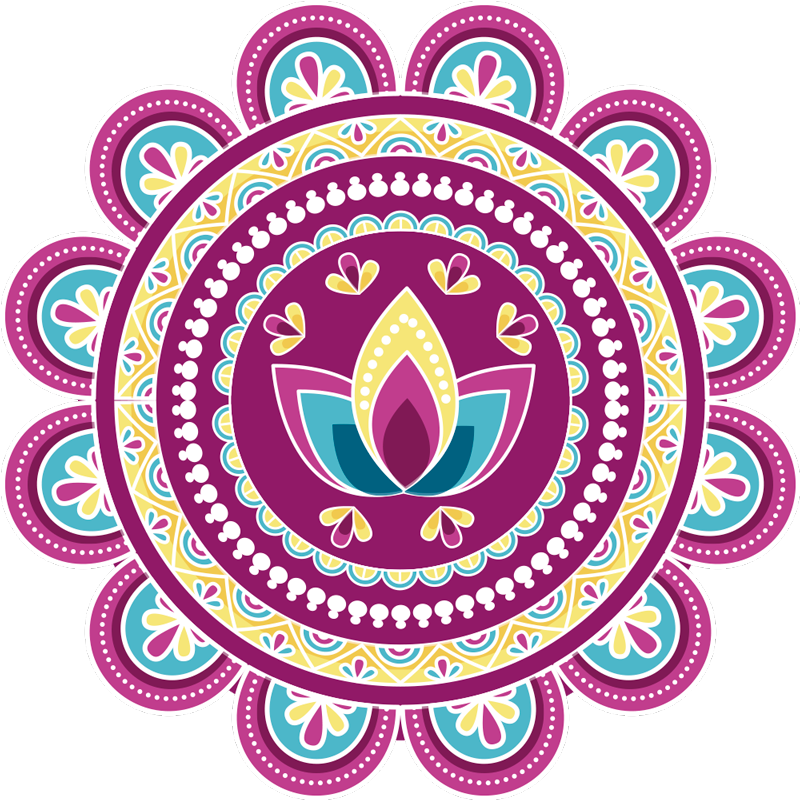 Dywan winylowy w kwiaty i rośliny mandala lotosowa - TenStickers