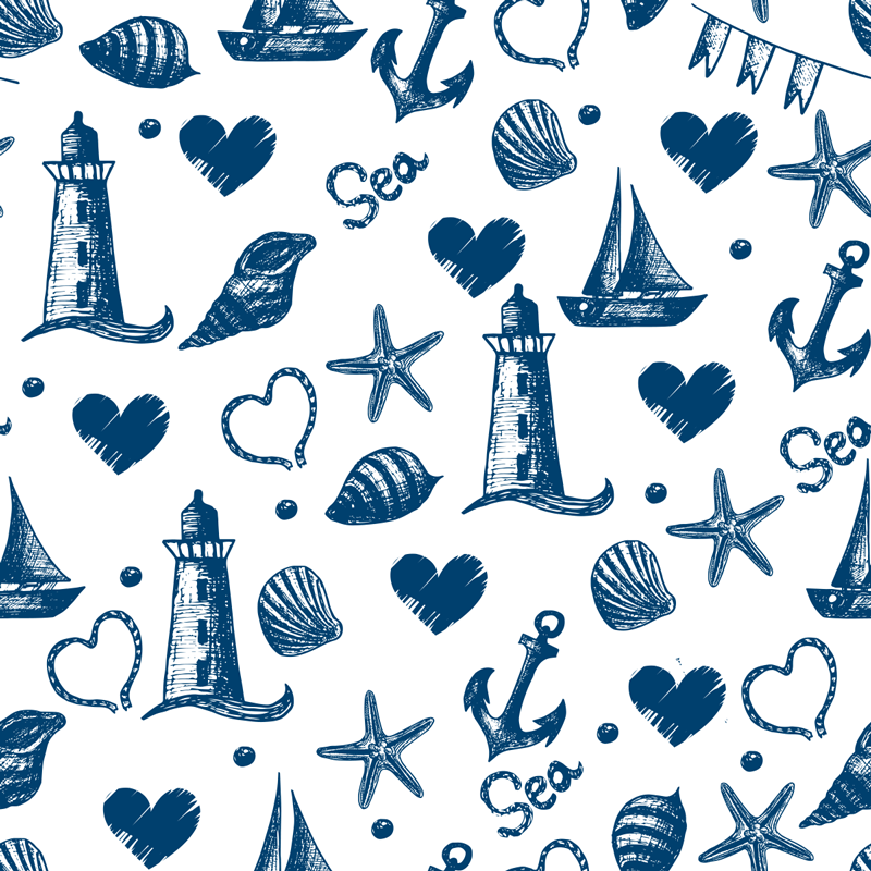 Dywan winylowy w kwiaty i rośliny w stylu marynistycznym - TenStickers