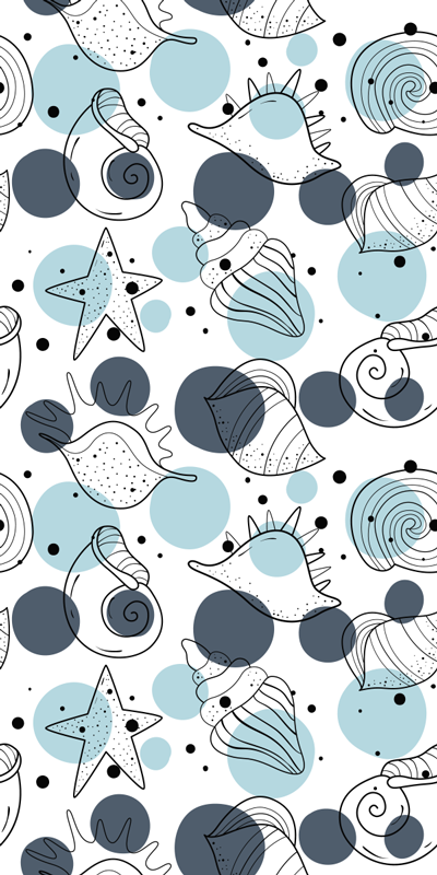 Dywan winylowy w kwiaty i rośliny w stylu muszli - TenStickers