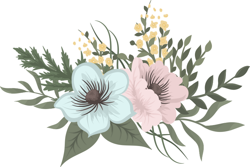 Dywan winylowy w kwiaty i rośliny zestaw botaniczny - TenStickers