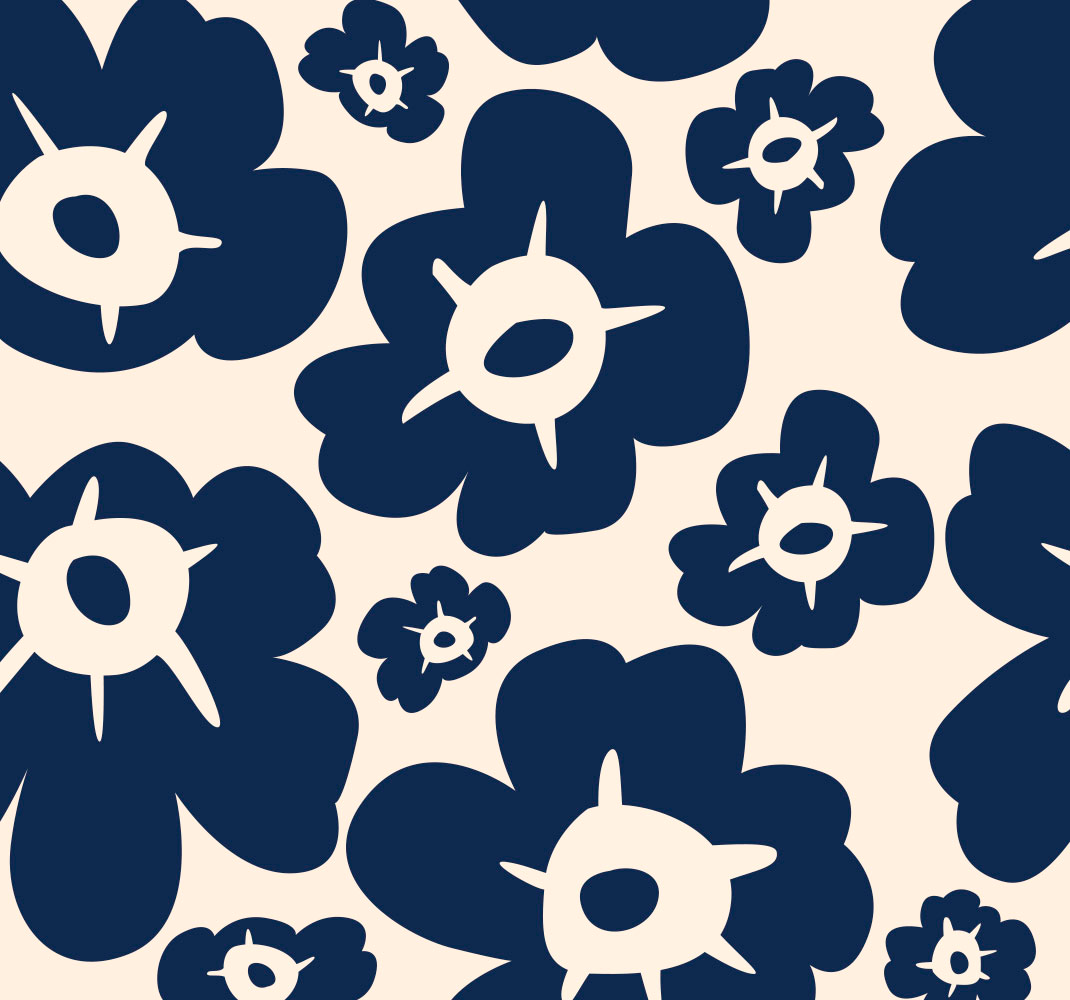 Dywan winylowy do salonu w ciemnoniebieskie maki - TenStickers