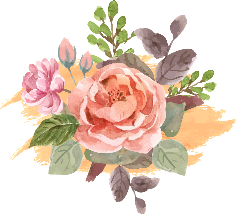 Dywan winylowy do salonu kompozycja blush bloom - TenStickers