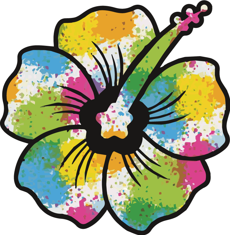 Dywan winylowy do salonu kwiaty hibiskusa w kolorach - TenStickers