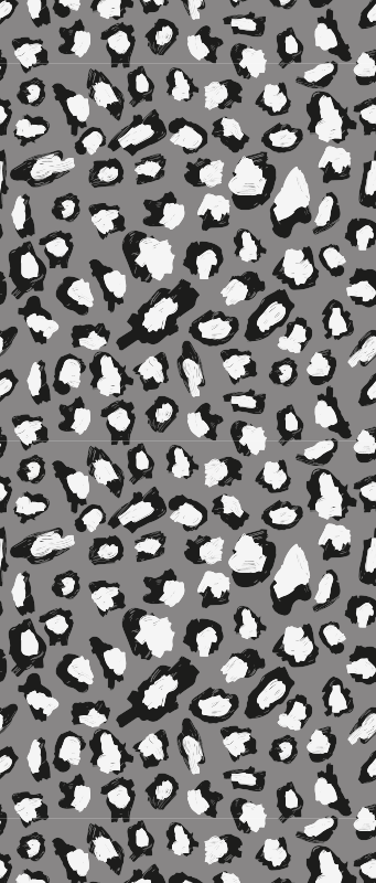 Dywan winylowy wzór zwierzęcy w szaro-białą panterę - TenStickers