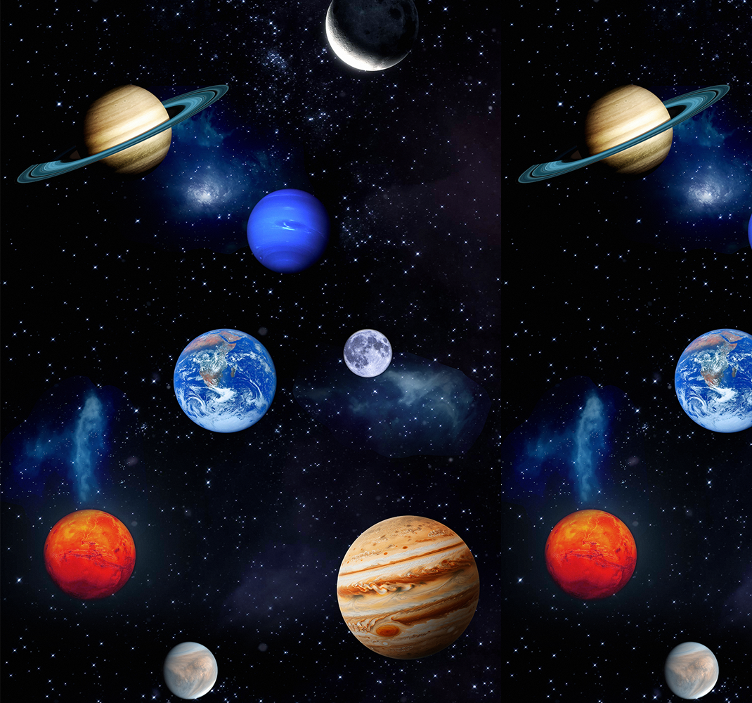 Dywan winylowy w gwiazdki kosmos i planety - TenStickers