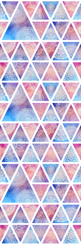 Dywan winylowy wzór geometryczny etniczne kwiatowe trójkąty - TenStickers