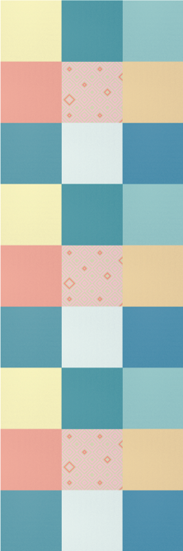 Dywan winylowy wzór geometryczny kolorowy patchwork retro - TenStickers