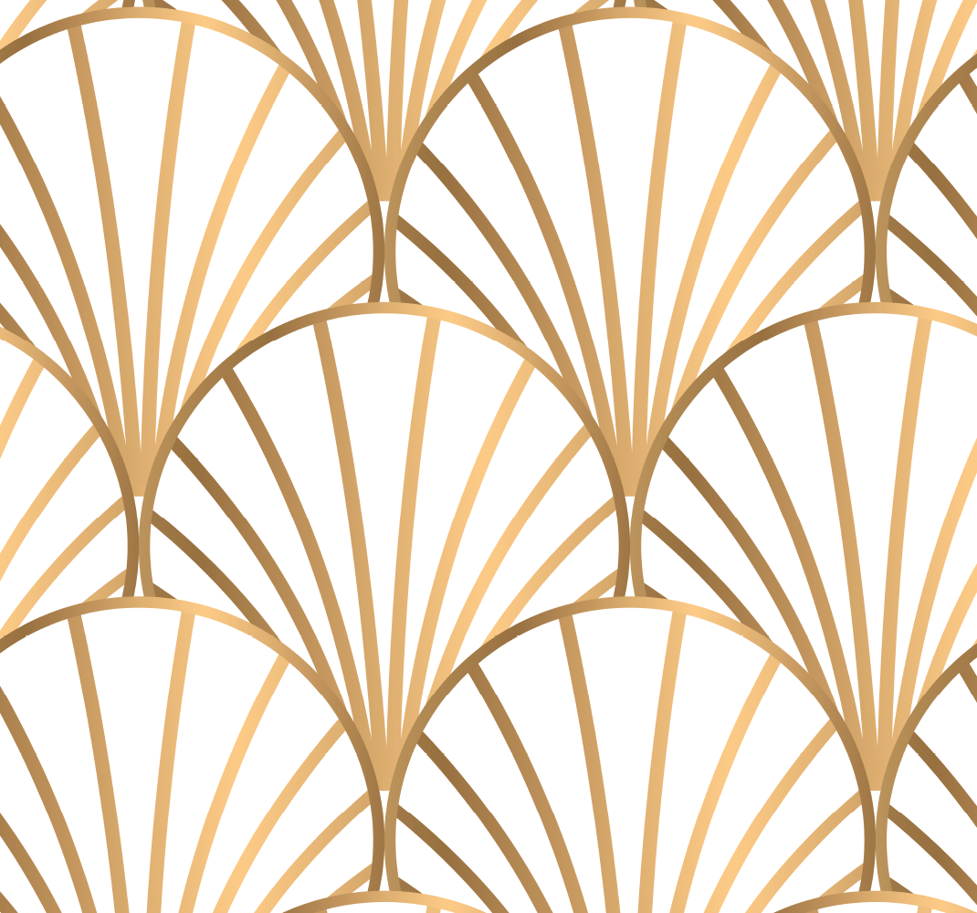 Dywan winylowy do salonu w stylu art deco biało-złoty - TenStickers
