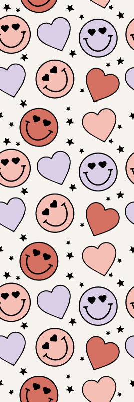Dywan winylowy do salonu uśmiechnięte serca - TenStickers