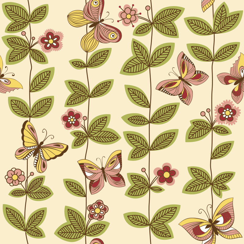 Dywan winylowy do salonu motyle - TenStickers