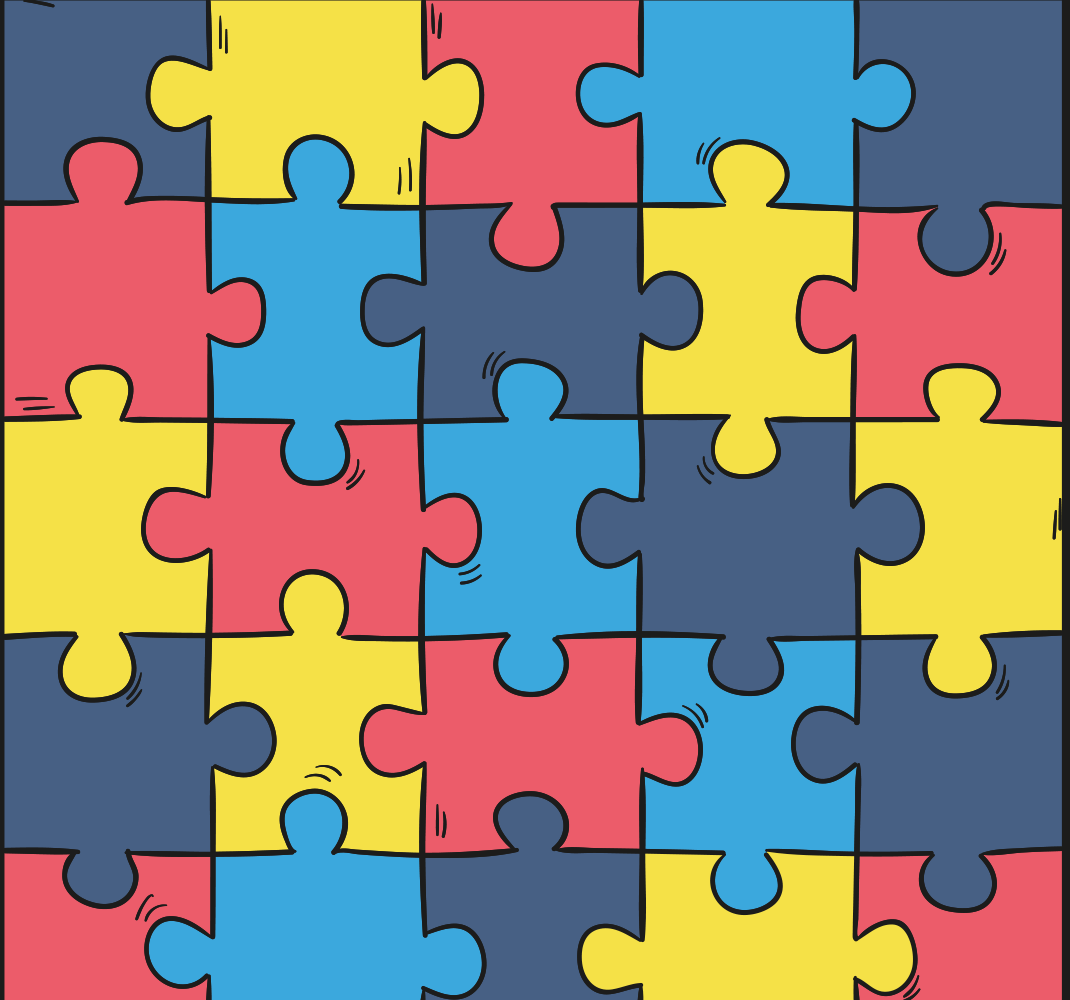 Dywan winylowy do salonu tęczowe puzzle - TenStickers