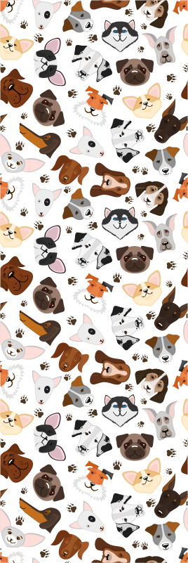 Dywan winylowy do salonu z psimi głowami - TenStickers