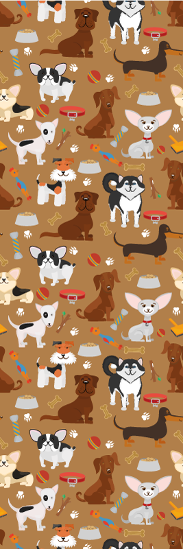 Dywan winylowy do salonu w różne urocze psy - TenStickers