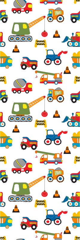 Dywan winylowy do salonu z uroczymi koparkami - TenStickers