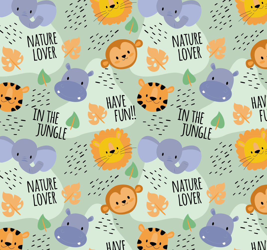 Dziecięcy dywan winylowy zwierzęta z zielonej dżungli - TenStickers