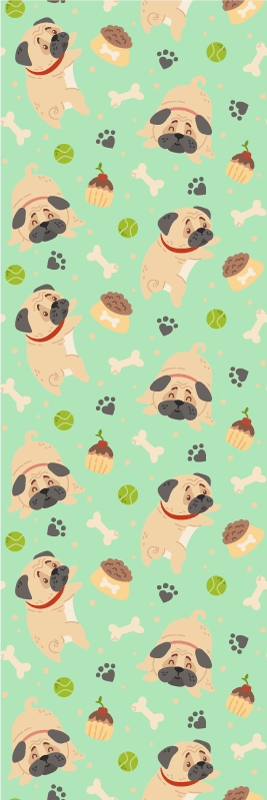 Dywan winylowy do salonu gruby buldog z kością - TenStickers