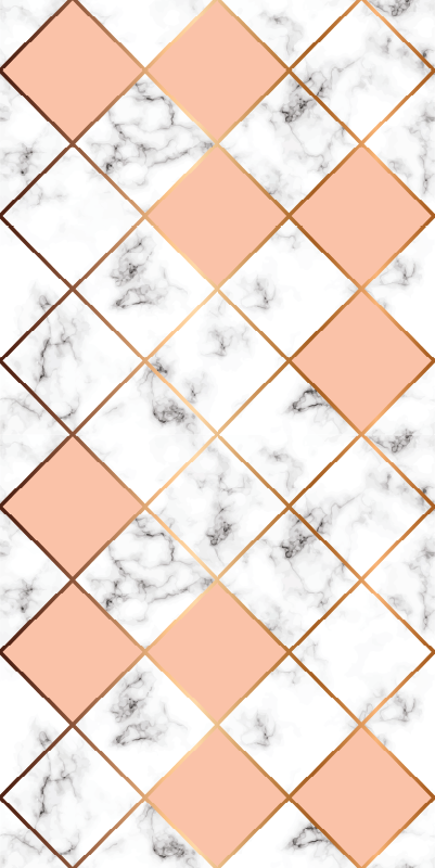 Dywan winylowy do salonu w różowe geometryczne marmury - TenStickers